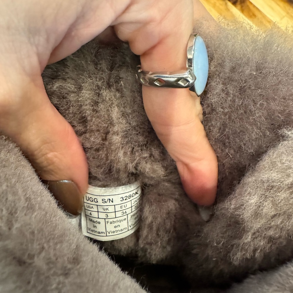 Ugg Bailey Button Storm Gray Shearling Boots - image 2